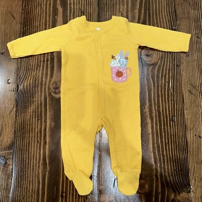 Koala Kids Waffleweave 100% Cotton One-Piece Size 3-6 Months - Yellow - Image 1 of 4