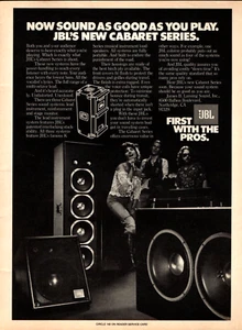 vtg 70s JBL SPEAKERS MAGAZINE PRINT AD Cabaret Series Seventies Bar Band Pinup - Picture 1 of 1
