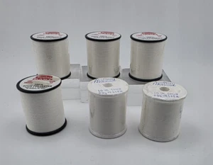 New old stock 6 Spools white sewing thread each 200 Yards white - Picture 1 of 4