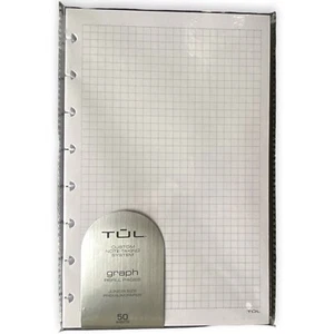 TUL Discbound Notebook Refill Pages, Junior Size, Graph Ruled, 50 Sheets, White - Picture 1 of 2