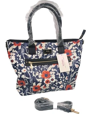 全新带标签 Trina Turk 托特包 Kardin De Paris 花卉素食皮革带肩带  — 第 1/4 张图片