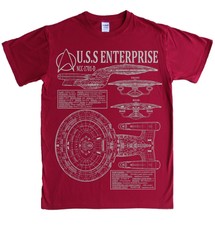 STAR TREK - NEXT GENERATION ENTERPRISE - S - 5XL T-shirt blueprints specs picard