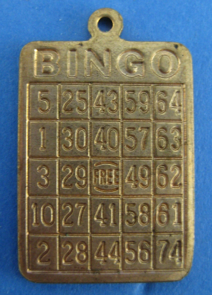 Bingo Card Charm Golden Yellow Color - Image 1 of 1