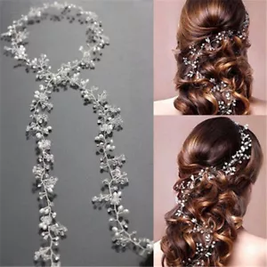 DE Frauen Perle Hochzeit Haar Rebe Kristall Braut Access Stirnbänder Geschenk - Bild 1 von 10
