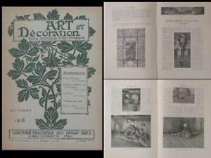 ART ET DECORATION - OCTOBRE 1908 - GEORGES DE FEURE, VITRAIL, MEHEUT