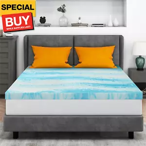 Mattress Topper Queen, 2 Inch Gel Memory Foam Bed Topper for Queen Size Bed, Cer - Picture 1 of 7