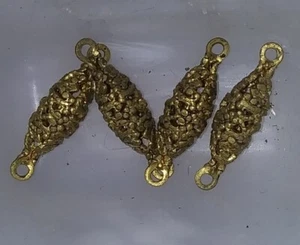 Brass Floral Connecting Links 15mm For Jewelry & working w/Beads 4Count - Picture 1 of 1