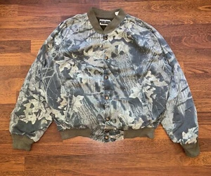 VINTAGE 90s JERZEES OUTDOORS MOSSY OAK CAMO BOMBER Mens XL - Picture 1 of 6