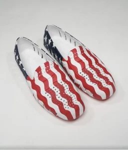 Floafers Country Club Driver Men's 13 USA Patriotic Waterproof Boat Shoe Rubber - Picture 1 of 4