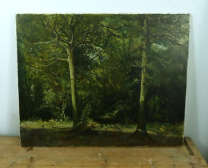 Carolyn Sergeant original oil painting landscape wood Duncan Grant style