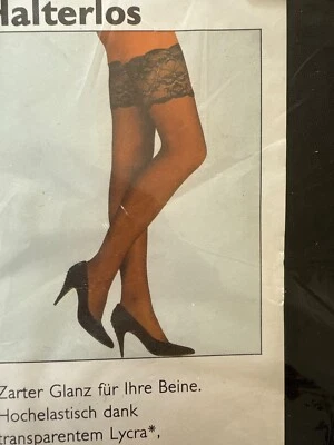 Hudson Halterlose Strümpfe Stockings schwarz Satin 12 den edle Spitze ⚫️ - Bild 1 von 3