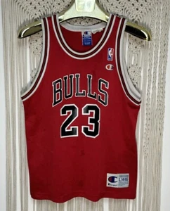 Vintage Michael Jordan Chicago Bulls Jersey Champion NBA 23 Youth L Red 90s Rare - Picture 1 of 8
