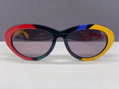 Gafas de sol ovaladas para mujer rojas negras amarillas Futura 3116 vintage años 80 Foto 1 de 4