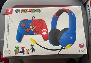 Official Power Pose Mario Wired Headset Controller for Nintendo Switch PDP - Photo 1/8