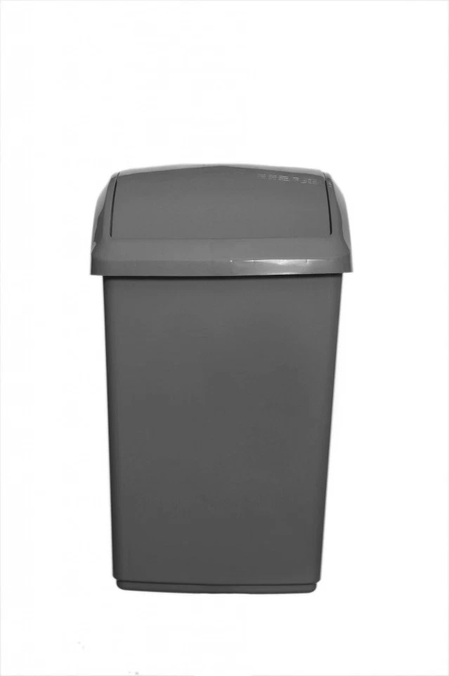 Whitefurze H10m42 30 Litre Plastic Swing Top Bin Silver