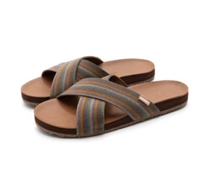 Feelgoodz Zensole Cascades Size 8 Natural Rubber Strap Slide Sandals 100% Vegan - Picture 1 of 4