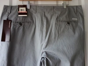 NEW PERRY ELLIS GREY 100% COTTON SUMMER MEN'S PANTS US 40 W 40 L 32 - Picture 1 of 7