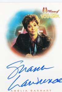 Women Of Star Trek Voyager Autograph Auto A4 Sharon Lawrence as Amelia Earhart