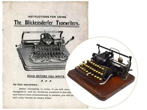 Blickensderfer No.7 Typewriter Instruction Manual Antique Vtg User Directions - Picture 1 of 2