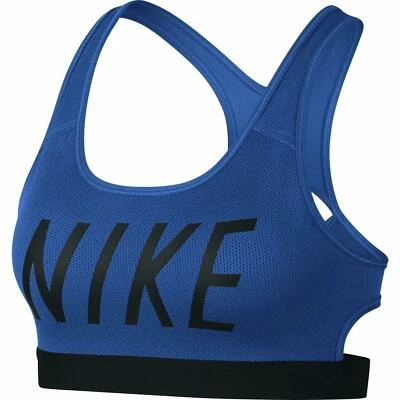 Nike Classic Women's Medium Support Sports Bra DRI-FIT Royal Blue/Black - Image 1 of 2
