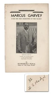 MARCUS GARVEY True Redeemer of the Negro ~ HUCHESWAR MUDGAL Signed First Edition - Imagen 1 de 3