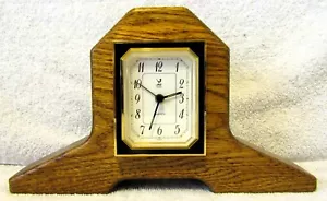 French JAZ Oak Miniature Mantle Alarm Clock - Picture 1 of 11