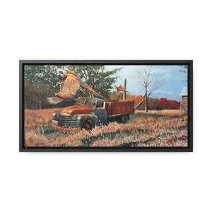 Fagiano Vecchio Camion Galleria Avvolgi Tela, Telaio Orizzontale Cottagecore - Foto 1 di 9
