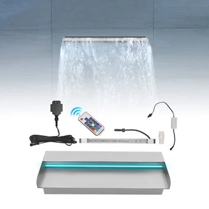 12inch Pool Fountain Waterfall Spillway Multi-color LED Light Strip with Remote - Picture 1 of 16