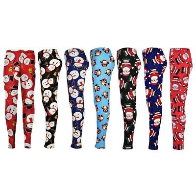 NEW A2Z 4 Kinder Mädchen Weihnachten Leggings Multi Xmas Fashion Legging