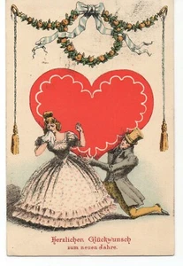 AK 1908 INNSBRUCK LOVE HEART LIEBES HERZ AMOUR COEUR INNAMORATI CUORE LOVERS - Foto 1 di 2