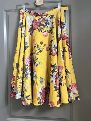ModCloth Floral Skirt Satin Size Medium - Image 1 of 3