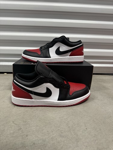 Taglie 11 14 Air Jordan 1 Low Bred Toe 2.0 (COPERCHI SCATOLA MANCANTI)