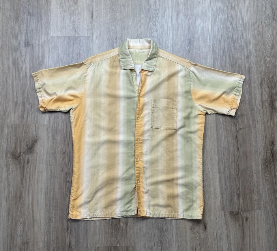 Camisa Rockabilly Rockabilly de algodón grande con cuello bucle a rayas vintage de los años 60 Foto 1 de 4