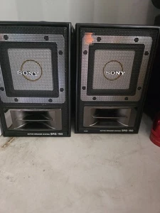 Sistema de altavoces con cable auxiliar activo amplificado SONY SRS-150 L/R de colección negro -probado - Imagen 1 de 12