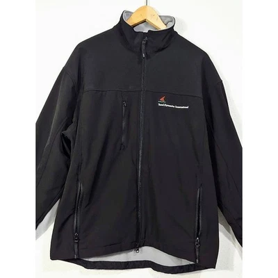 Port Authority Black Jacket Full Zip Embroidered Logo Mens XL Windbreaker Casual - Image 1 of 4