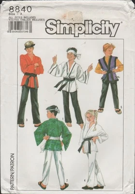 Simplicity 8840 Adult Size Martial Arts Karate Kimono Pants Belt Pattern Uncut - Image 1 of 4