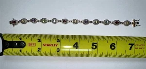 Armband 7,5 Zoll vergoldet über 925 Sterlingsilber mit mehrfarbigem Edelstein - Bild 1 von 11