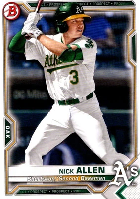 2021 Bowman Prospects Nick Allen Oakland Athletics #BP-147 - Image 1 of 2