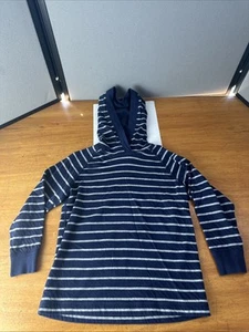 Hanna Andersson Boys Navy And Gray Striped Hoodie Size 4T EU 100 - Picture 1 of 6