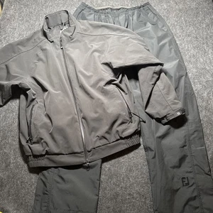 DryJoys FootJoy Rain Suit Jacket Pants Set Men Sz L Tour Collection Black Golf - Picture 1 of 24