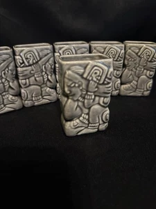 AZTEC GRAU KERAMIK 6 SCHNAPSGLÄSER - Bild 1 von 11