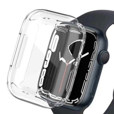 For Apple Watch 9 8 7 6 SE Ultra Case TPU iWatch Screen Protector Cover 41/45mm - Image 1 of 4