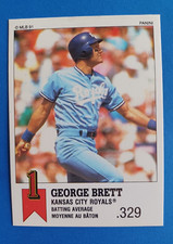 1991 PANINI CANADIAN STICKER GEORGE BRETT #5 BASE CARD KC ROYALS NORMAL SIZE