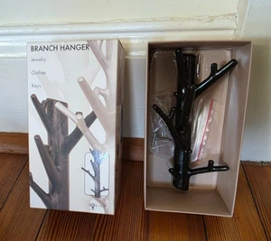 Bosign Enamel Black Iron Branch Wall Hangar Branch Hook 6.5" New in Box Pictured - Picture 1 of 3