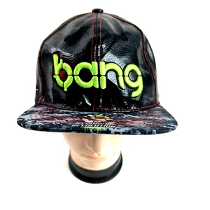 Cappello Bang Snapback Berretto Energy Drink Ricamato Hip Hop Ecopelle Nero Verde - Foto 1 di 7