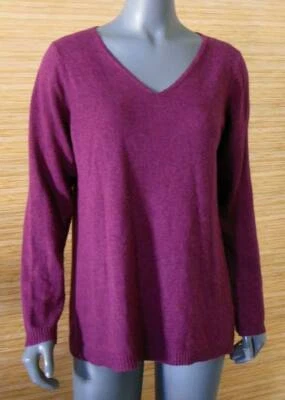 Suéter Pull Over EILEEN FISHER - Vino Púrpura Lana Mezcla Cachemira Suave M Mediano Foto 1 de 3