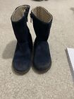 Girls Blue Suede Boots size UK 7 Infant