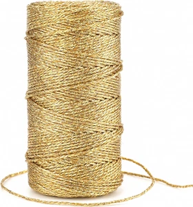 Gold Twine String,Christmas Metallic Gold Twine String Bakers Twine for Gift Wra - Picture 1 of 7