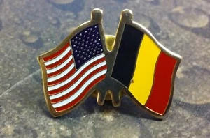 Bélgica EE. UU. Bandera Unidad Amistad Pin Insignia - Imagen 1 de 3
