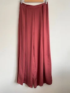 Sheike Pants Womens Size 10 Dusty Red Wide Leg Side Slit Zip High Rise Flowy - Bild 1 von 13